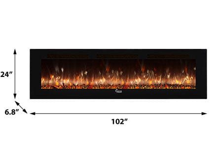 Caesar Fireplace 102-In Wall Mount Electric Fireplace w/ Back-lighting