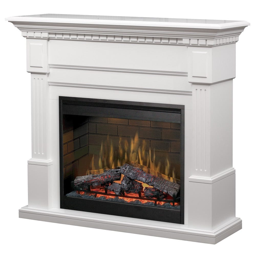 Sussex Electric Fireplace Mantel Package in White