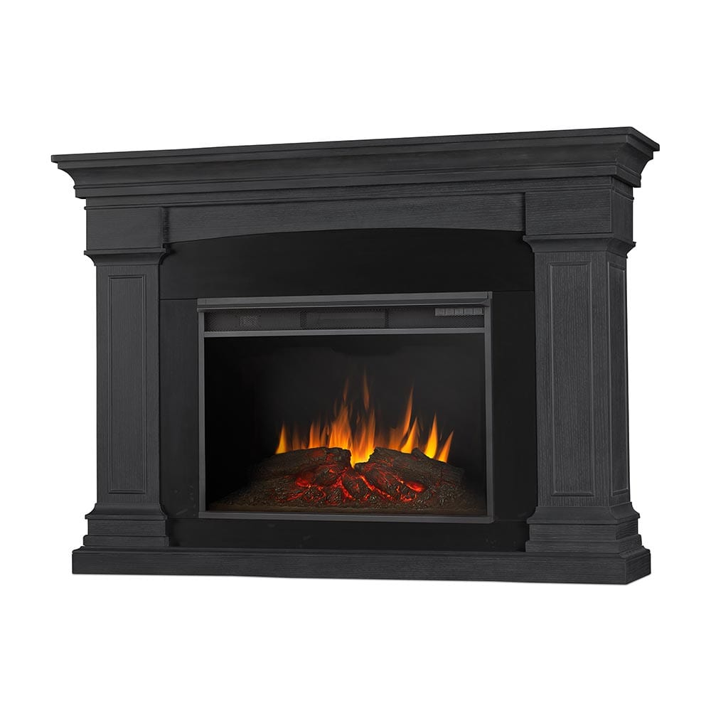 Deland Grand Electric Fireplace Mantel Package in Gray