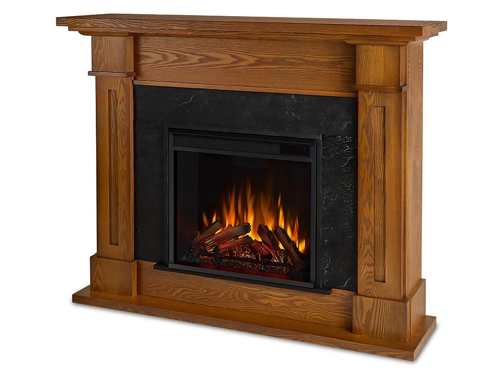 Kipling Electric Fireplace Mantel Package in Burnished Oak