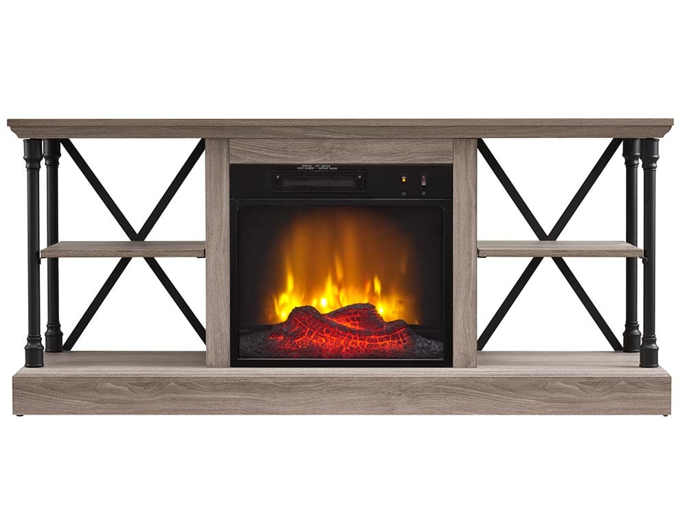 Sheffield Electric Fireplace TV Stand in Bleached Gray