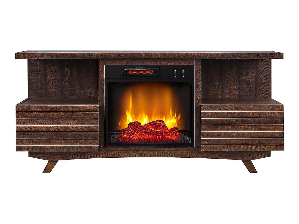 SoHo Electric Fireplace TV Stand in Mahogany - SP6555-OF