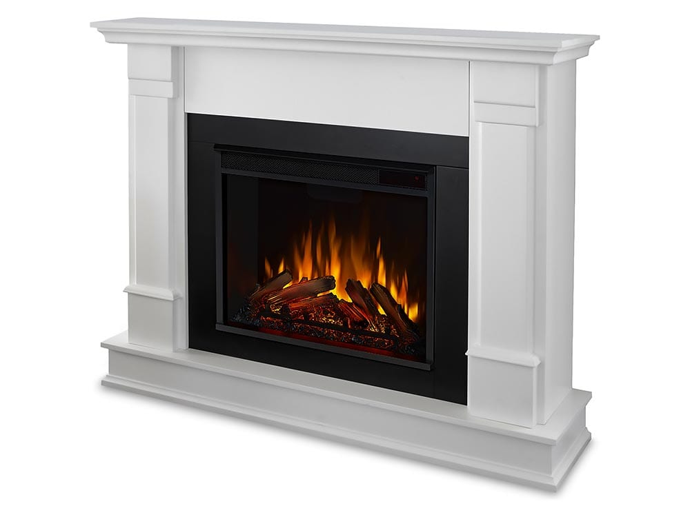Silverton Electric Fireplace Mantel Package in White
