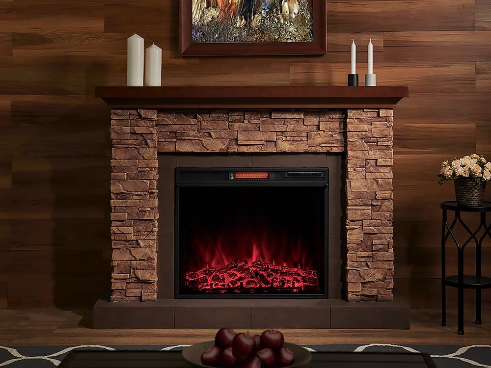 Comfort Smart Stackstone Electric Fireplace Mantel Package