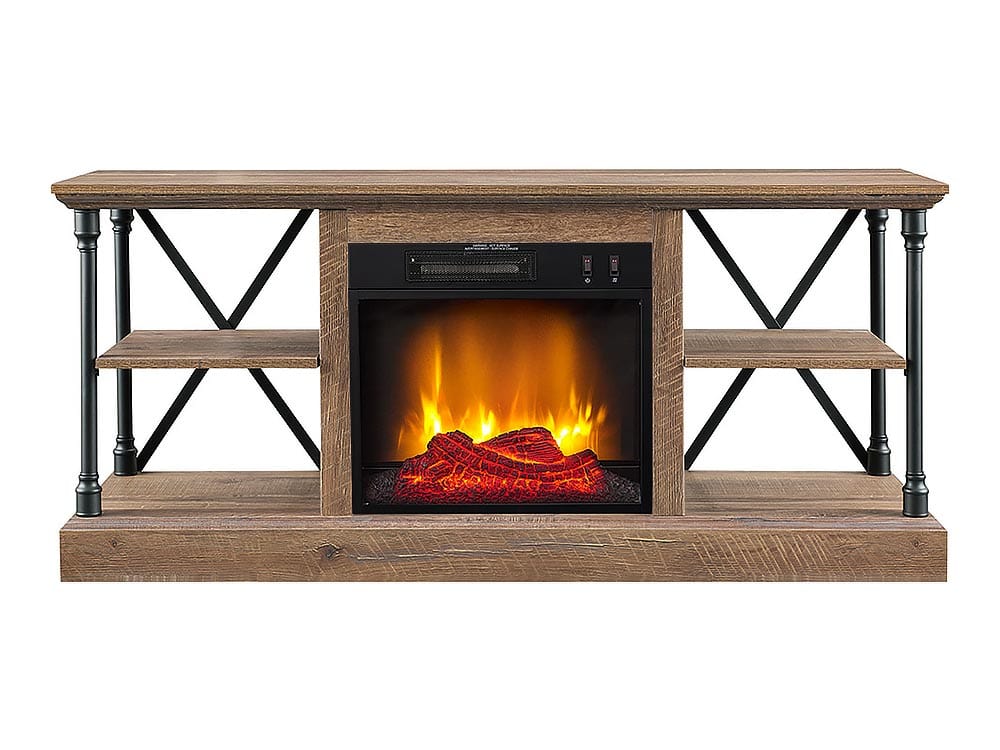 Sheffield Electric Fireplace TV Stand in Driftwood