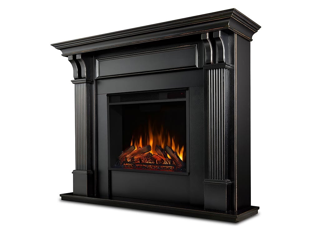 Ashley Electric Fireplace Mantel Package in Blackwash