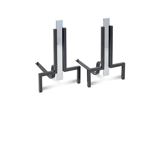 Stapleton Andiron, Polished Nickel & Black