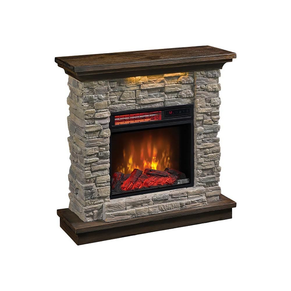 Austin Infrared Electric Fireplace Mantel Package in Stone