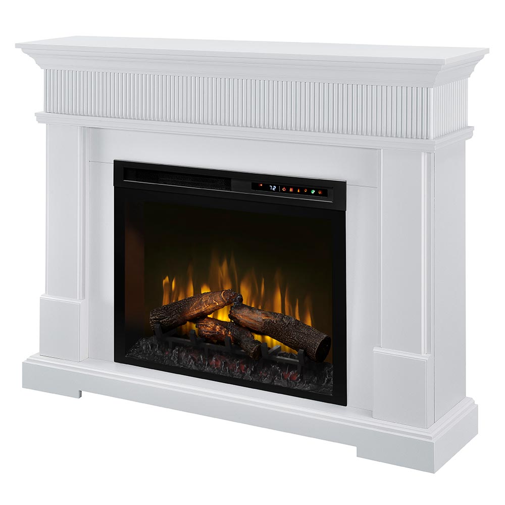 Jean Electric Fireplace Mantel Package in White