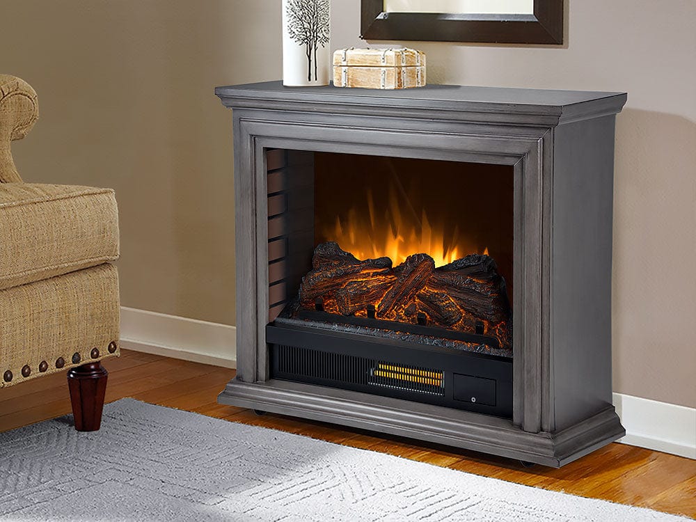 Sheridan Infrared Electric Fireplace Heater in Dark Weathered Grey