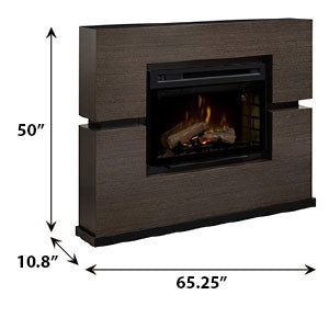 Linwood Electric Fireplace Mantel Package in Grey Rift