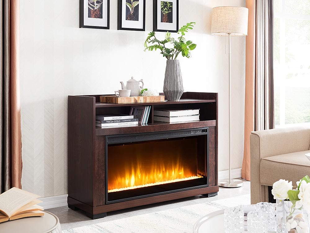 Trent Electric Fireplace Media Cabinet in Dark Chocolate