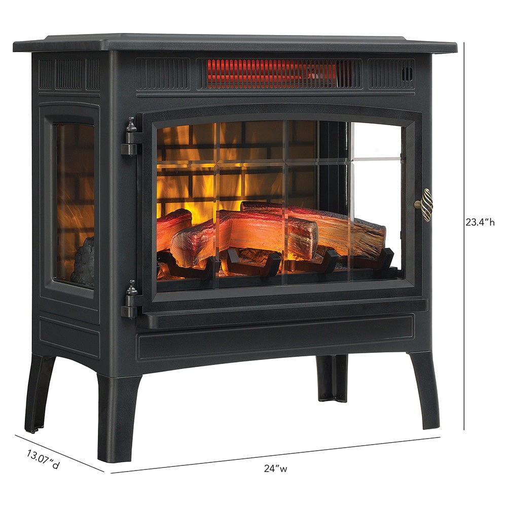 Duraflame 3D Black Infrared Electric Fireplace Stove with Remote Control