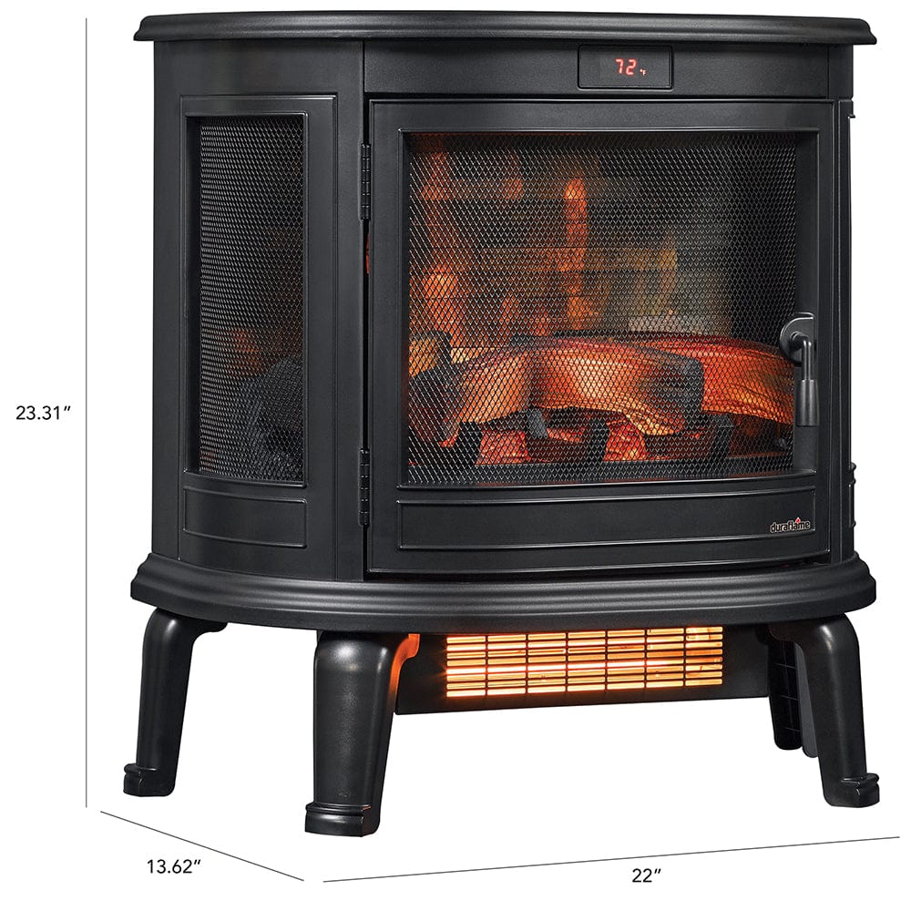 Duraflame 3D Black Curved Front Infragen Electric Fireplace Stove with Remote Control
