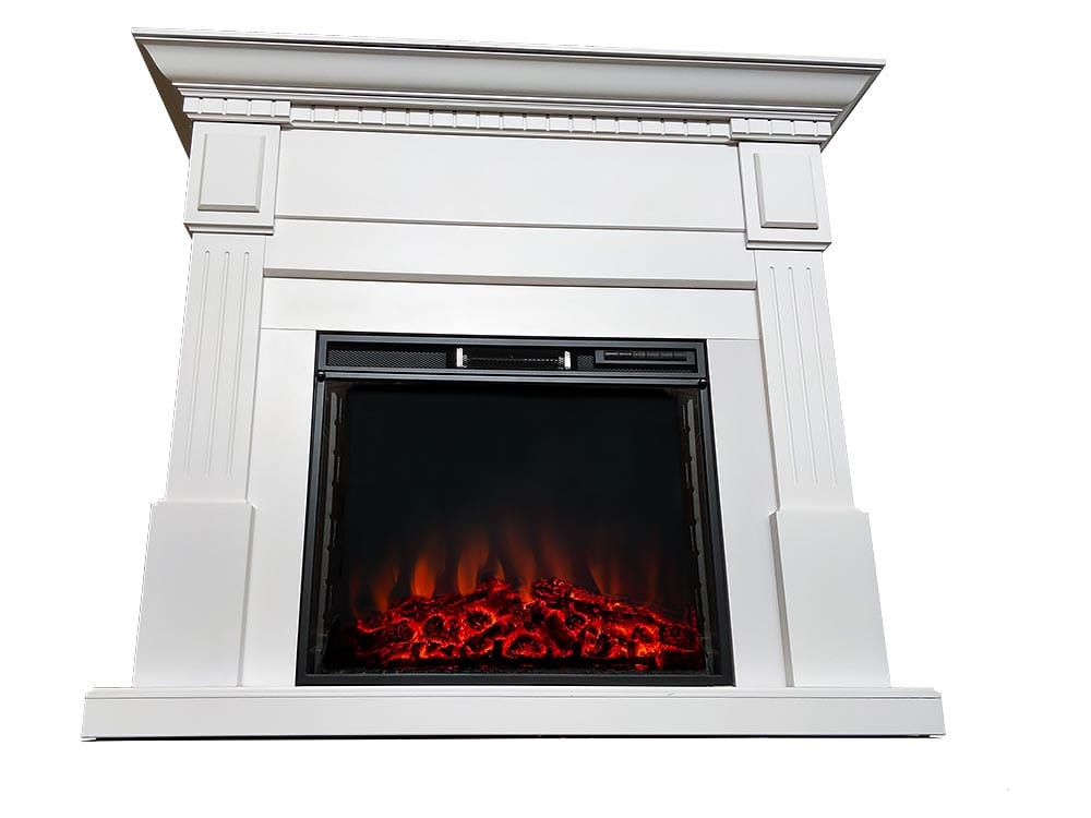 Sandlin Electric Fireplace Mantel Package in White - CS-2855WM-WHT
