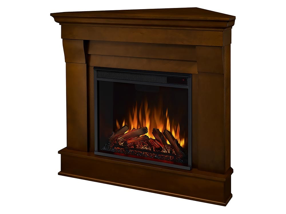 Chateau Corner Electric Fireplace Mantel Package in Espresso - 5950E-E
