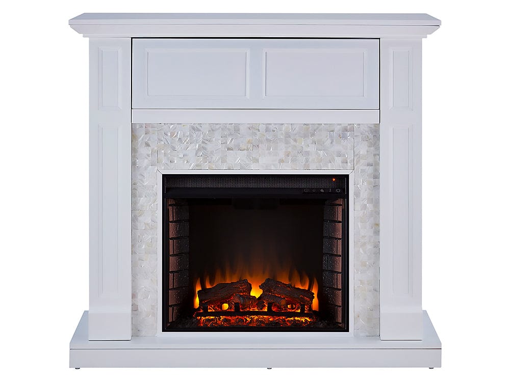 Nobleman Electric Fireplace Mantel Package in White