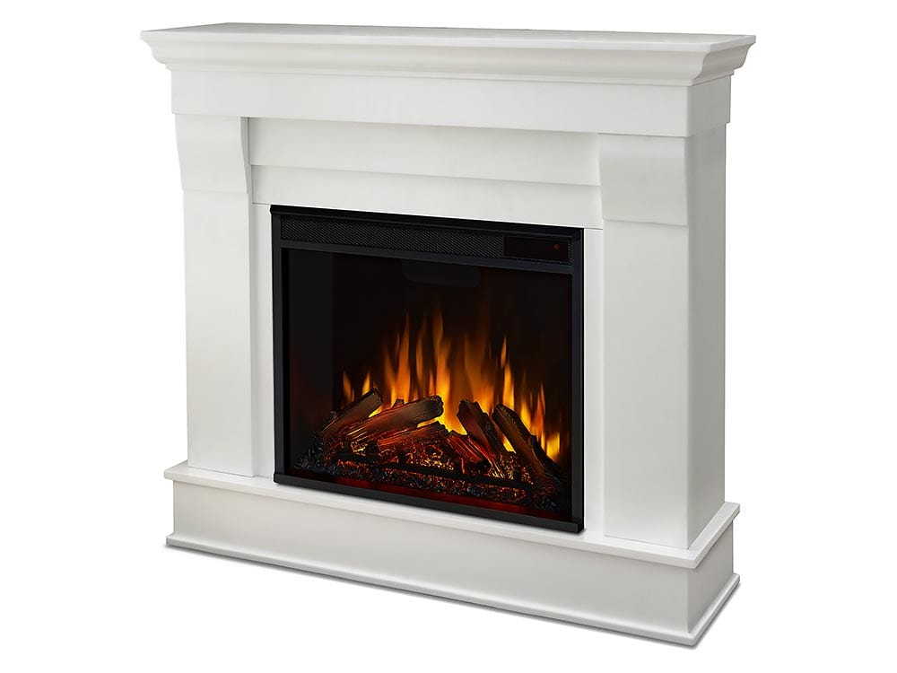 Chateau Electric Fireplace Mantel Package in White