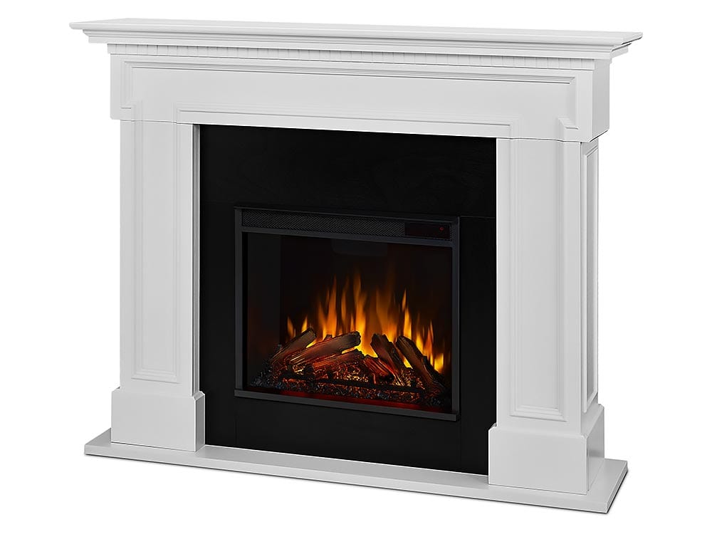 Thayer Electric Fireplace Mantel Package in White- 5010E-W