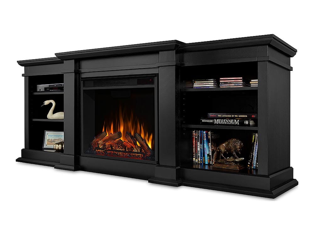 Fresno Electric Fireplace Entertainment Center in Black