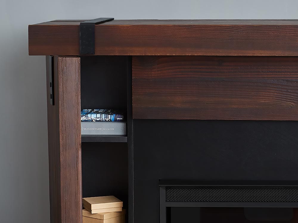 Aspen Electric Fireplace Mantel Package in Chestnut Barnwood