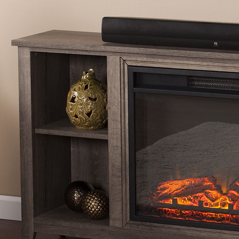 Parkdale Electric Fireplace Media Console in Mocha Gray