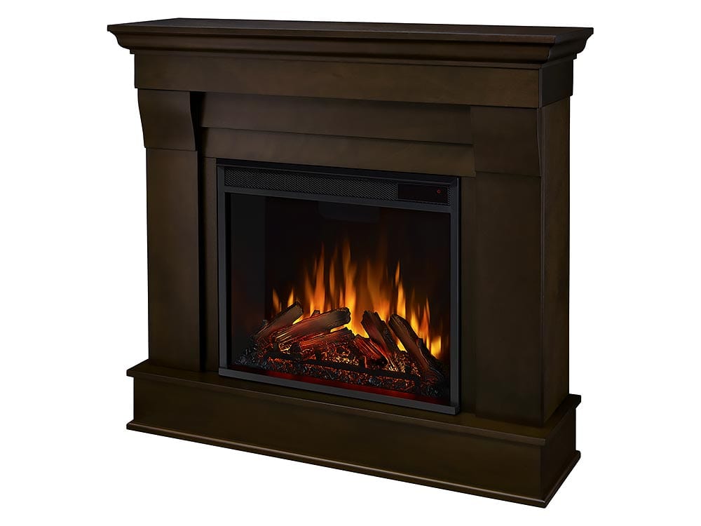 Chateau Electric Fireplace Mantel Package in Dark Walnut