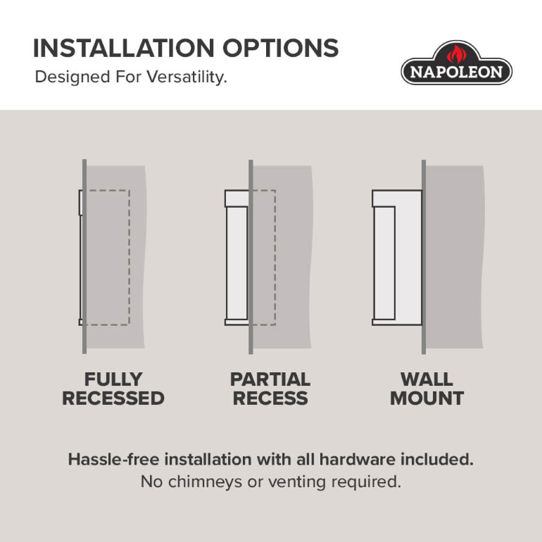 Astound 62 FlexMount Electric Fireplace